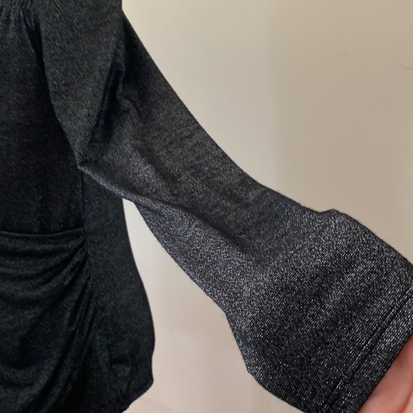 Announcemens maternity women’s black metallic top/blouse Rayon white insert S - Picture 5 of 12